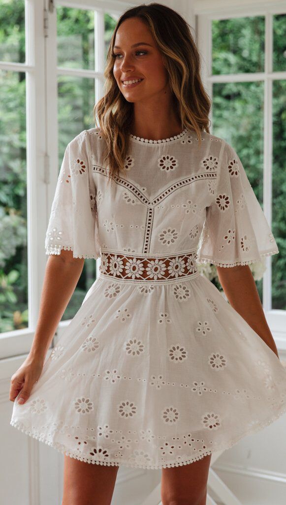 Fleur - Backless Bell-Sleeve Dress