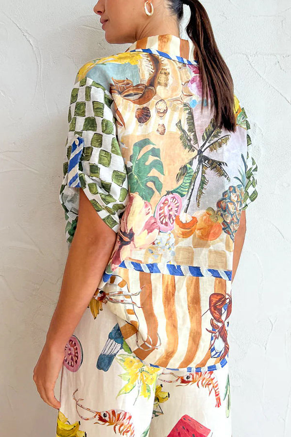 Tropical Fruit Oversized Blouse