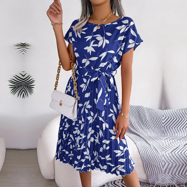 Anabelle - Floral Pleated Midi Dress