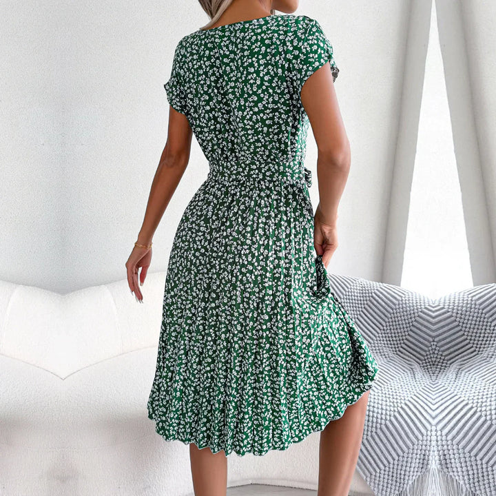 Anabelle - Floral Pleated Midi Dress