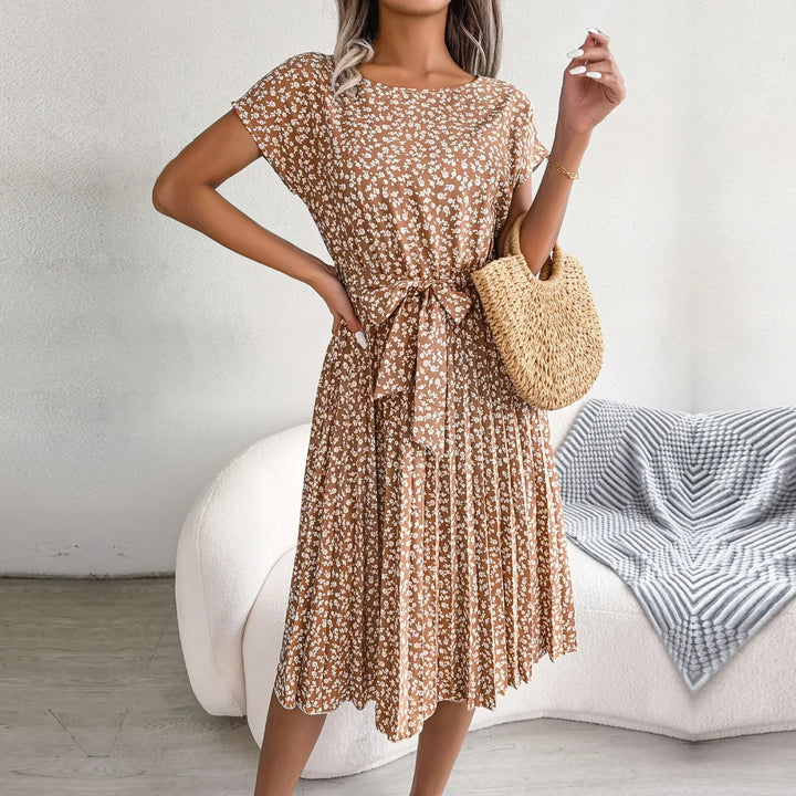 Anabelle - Floral Pleated Midi Dress