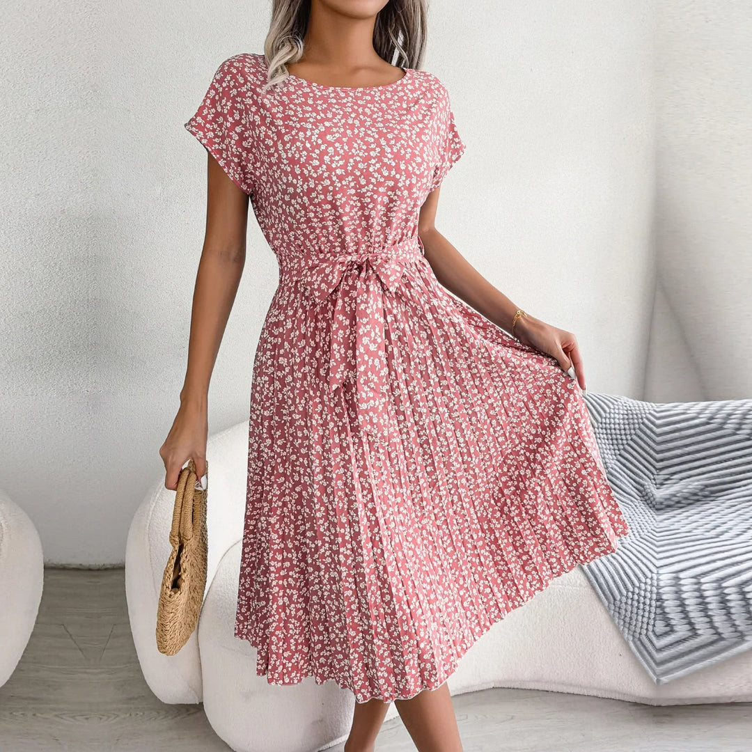 Anabelle - Floral Pleated Midi Dress