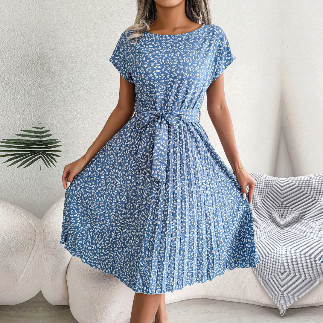 Anabelle - Floral Pleated Midi Dress