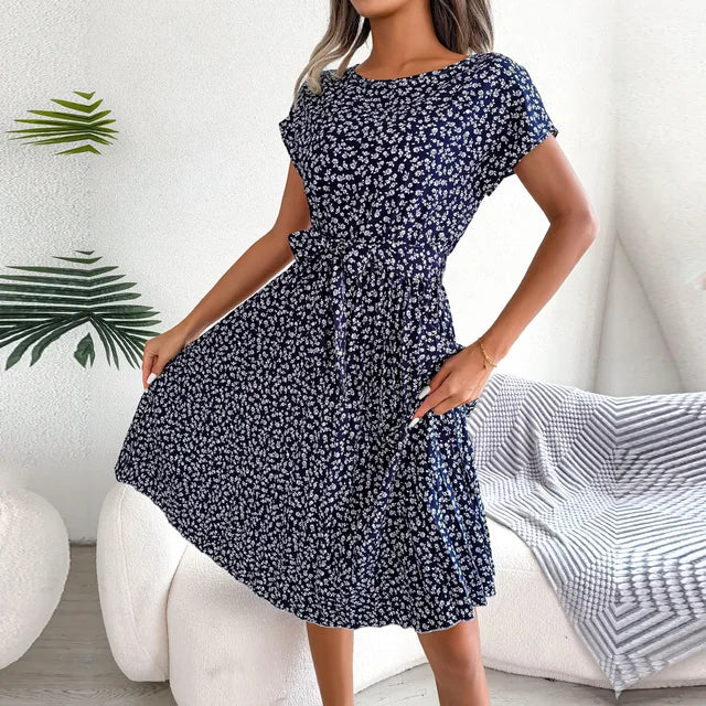 Anabelle - Floral Pleated Midi Dress