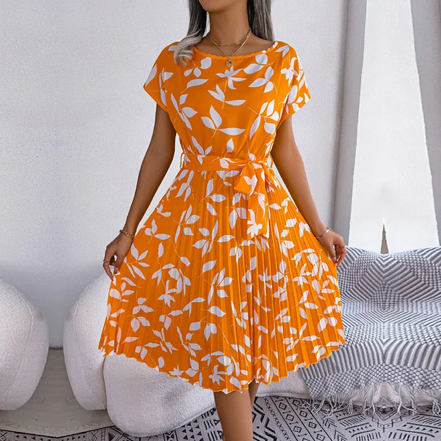 Anabelle - Floral Pleated Midi Dress