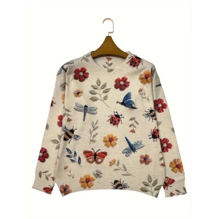 Flor - Whimsical Garden Print Sweater