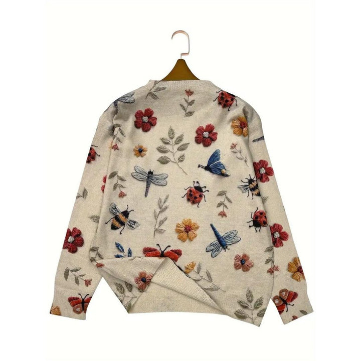 Flor - Whimsical Garden Print Sweater