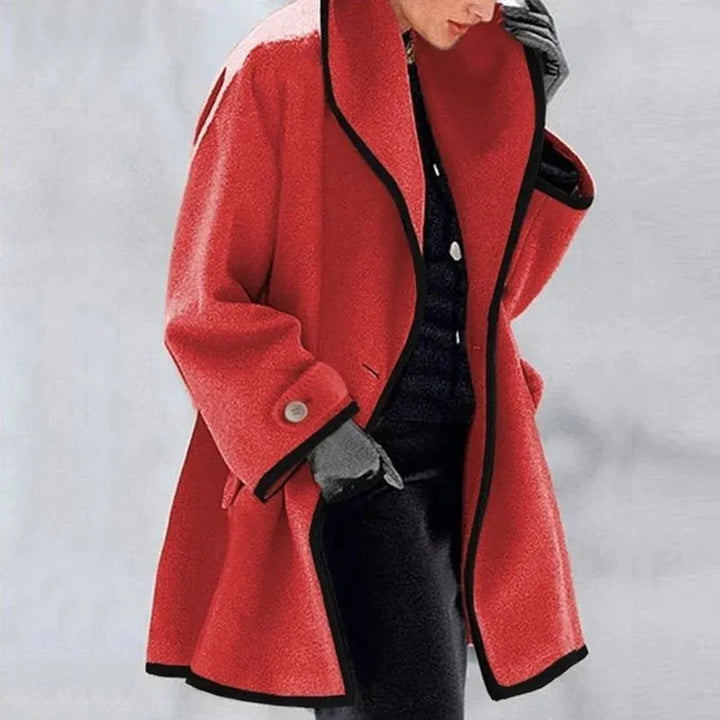 Cressida - Elegant Contrast-Trim Coat