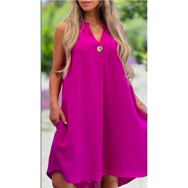 Sheryl - Sleeveless V-neck Dress