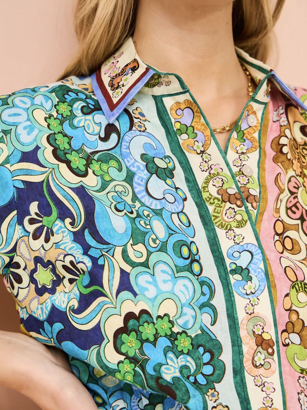 Unique Printed Shirt Style Tie-waist Mini Dress